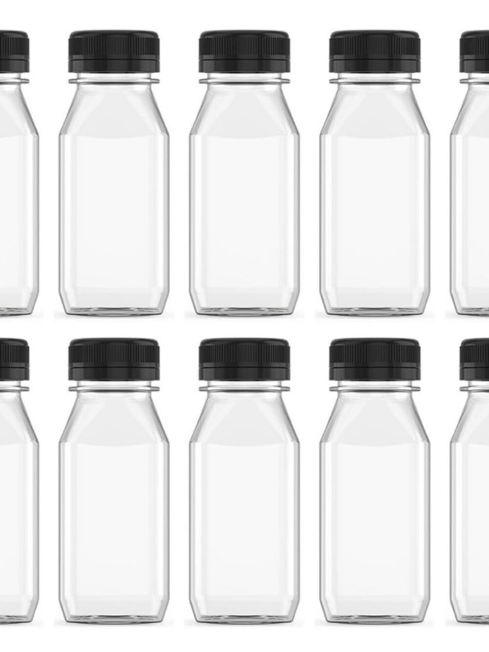 10 Pcs 4 OZ Plastic Juice Bottles with Lids, Small Juice Bottles, Clear Conta...